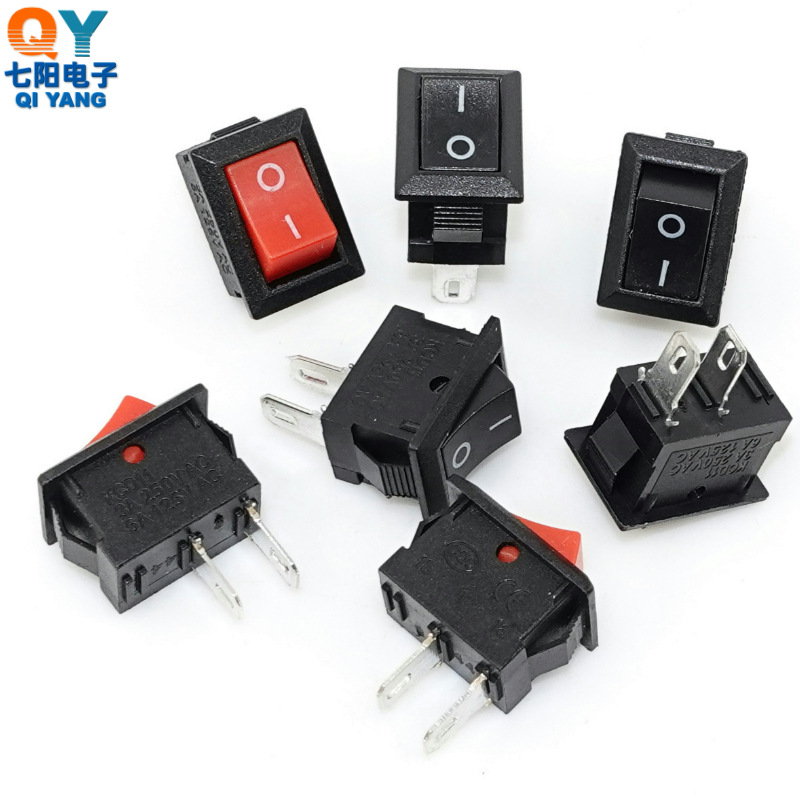 迷你小船型开关KCD11-101 二脚2档跷板电源按钮开关10*15mm开关