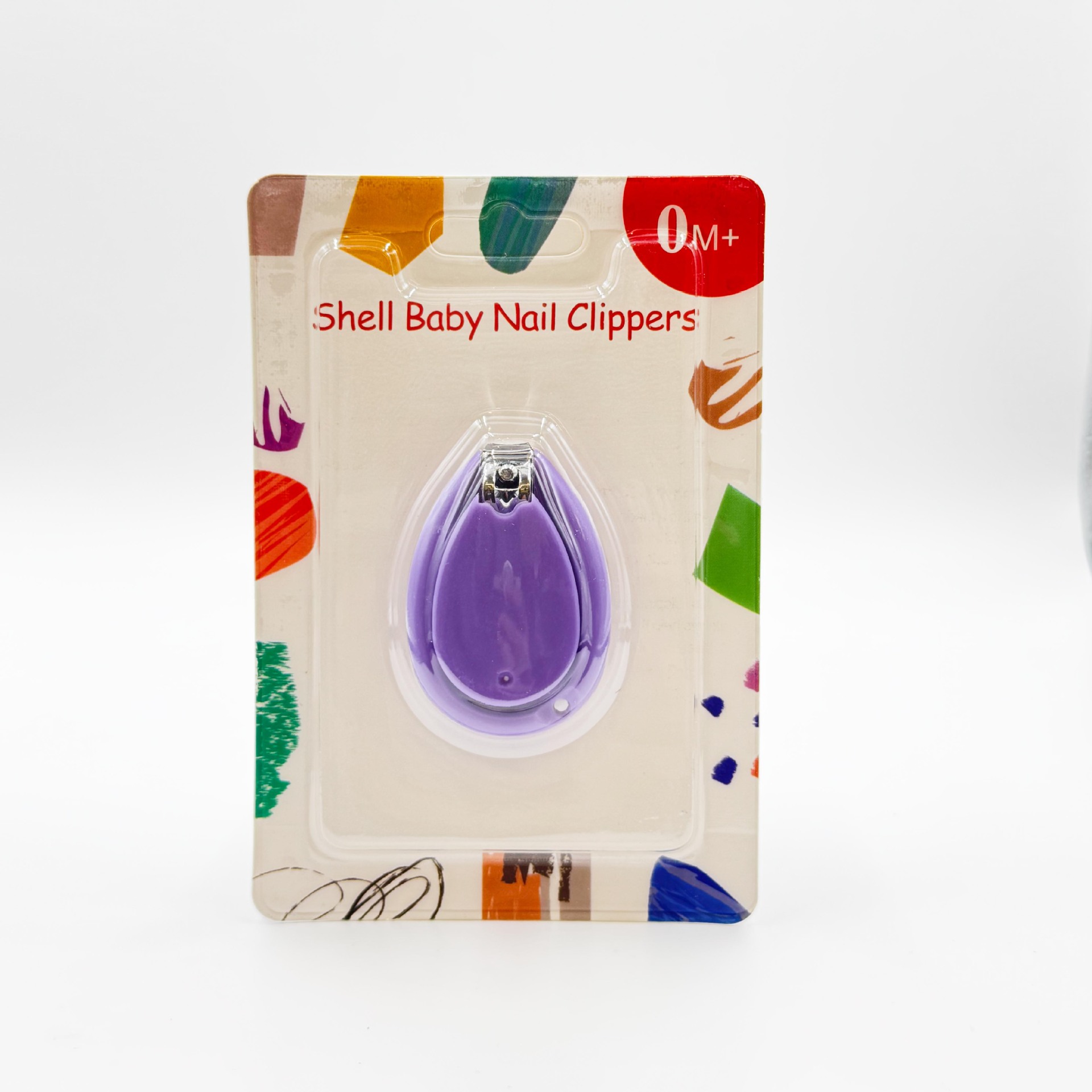 Inglés tarjeta de uñas tijeras de uñas para bebés set adorable conchas