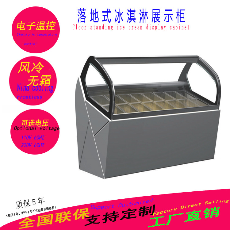 展示柜1.2米硬冰淇淋雪糕冰激淋冷冻展示柜Ice cream display cab