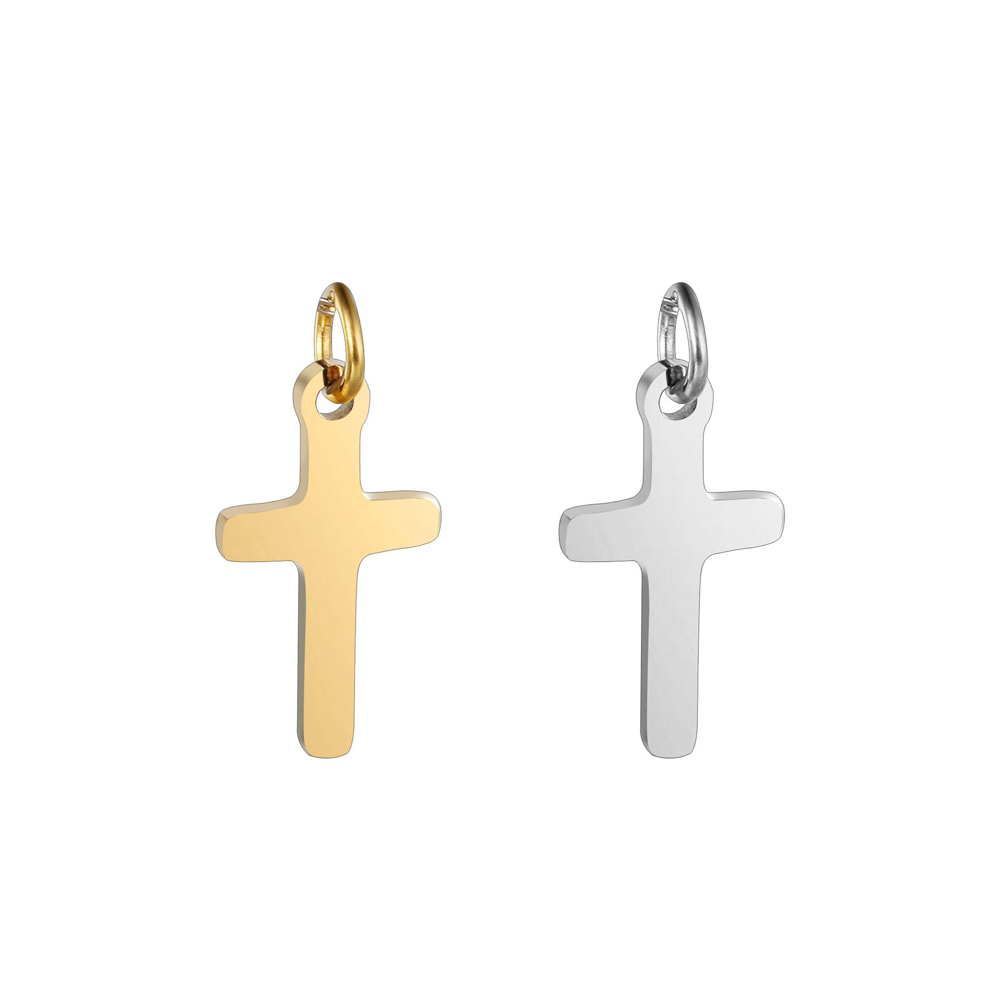 3g Weight Pendant Jewelry Making Type 5 PCS/Package 9*19mm 304 Stainless Steel Cross Pendant