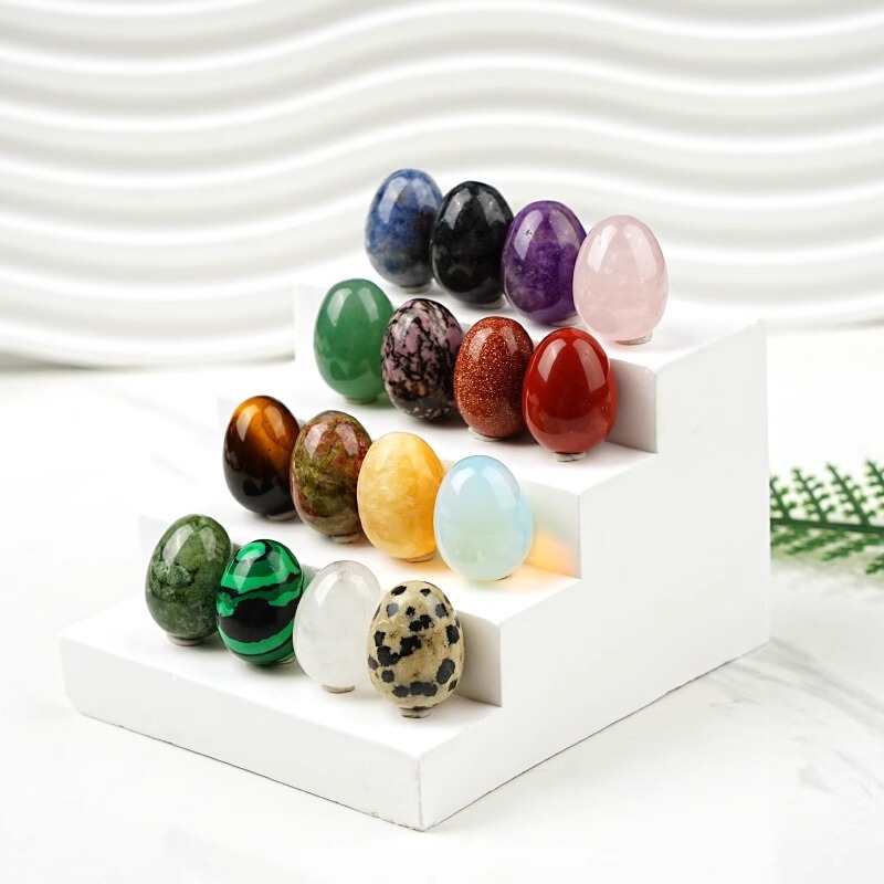 Natural Crystal 2*1.5cm Small Egg Meteorite Mining Bird Egg Easter Egg Crystal Stone Mineral Standard Ornaments