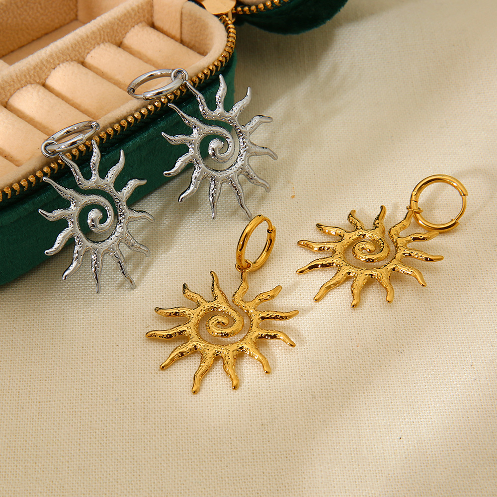 Drop Earrings Classification 1 Pair Vintage Style Classic Style Sun 304 Stainless Steel 18K Gold Plated Drop Earrings
