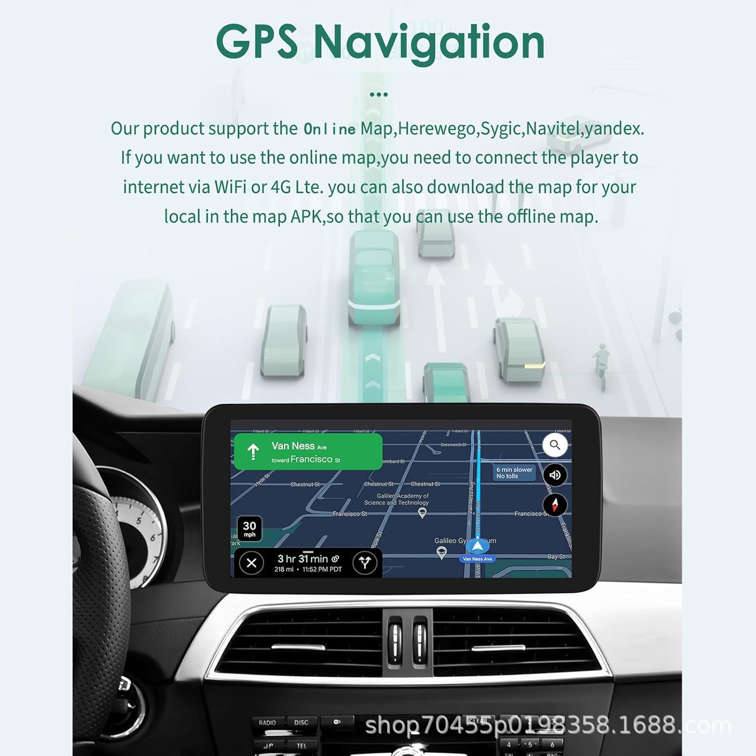Suitable for 08-10 Mercedes-Benz C- Class W204 S204 NTG4.0 Android large screen GPS navigation Carplay