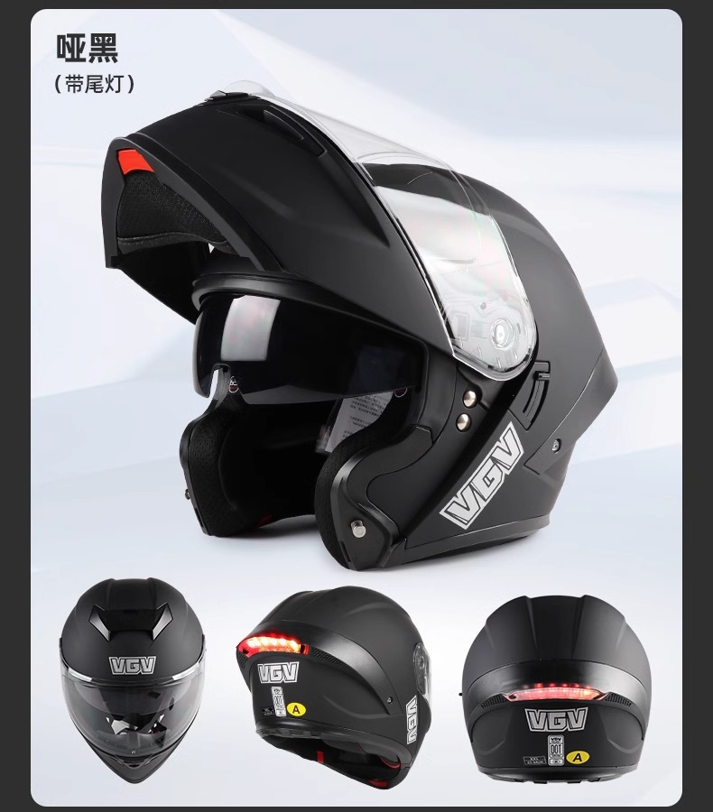 3C certified smart tail light open-face motorcycle helmet, custom full-face helmet for electric motorbikes, unisex, suitable for all seasons and summer