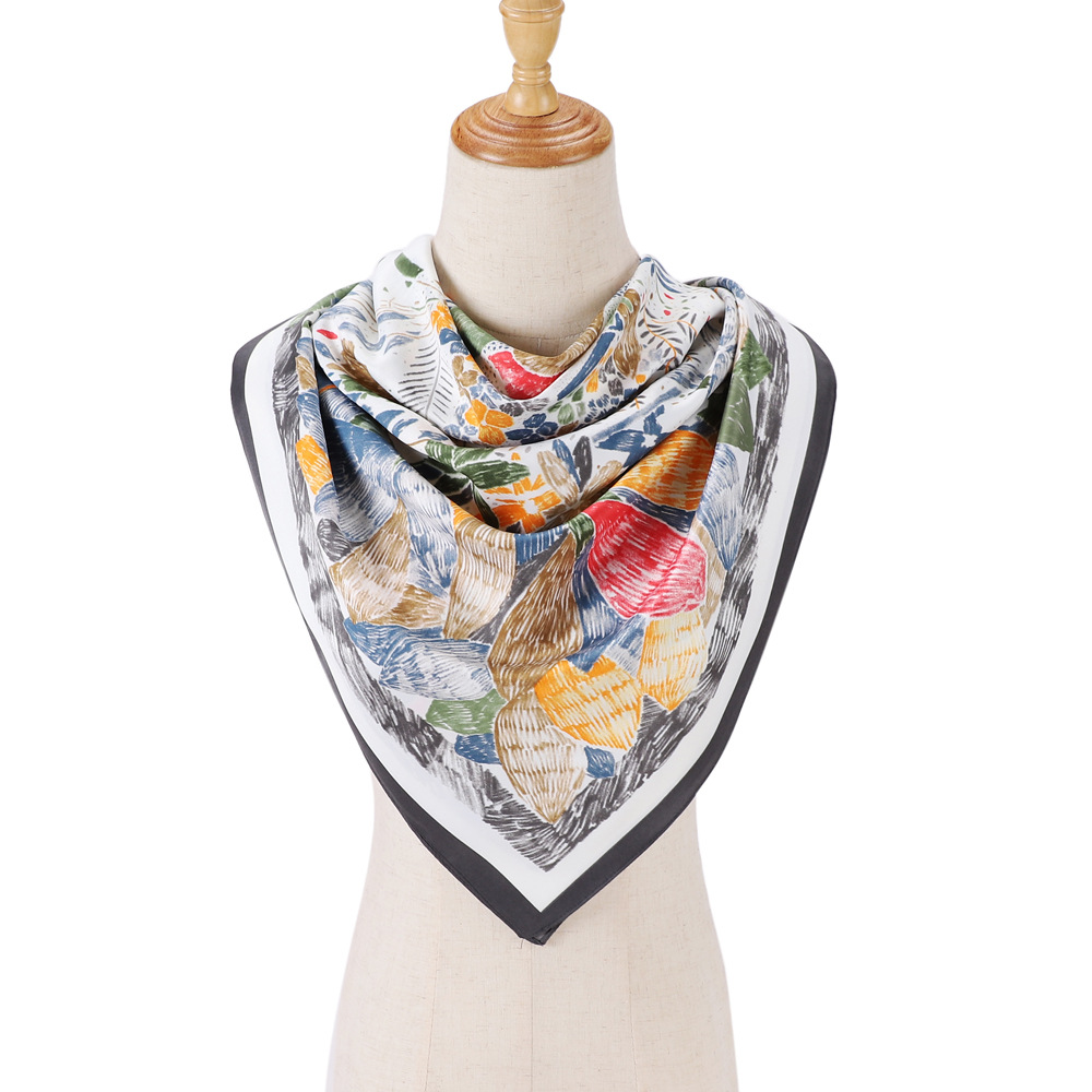 83g Weight Silk Scarf Classification Holiday, Street Occasion Twill Material Color Block Pattern Spring&Summer Season Women's Gender Elegant, Basic, Simple Style Style Women's Elegant Basic Simple Style Color Block Twill Silk Scarf 13