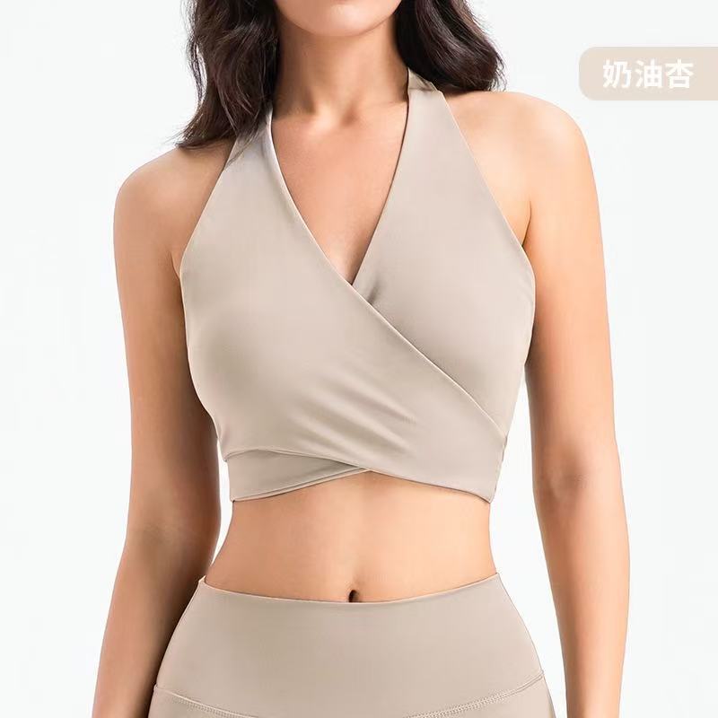 美国ALO运动美背yoga背心女带胸垫运动内衣交叉绑带瑜伽服健身|undefined