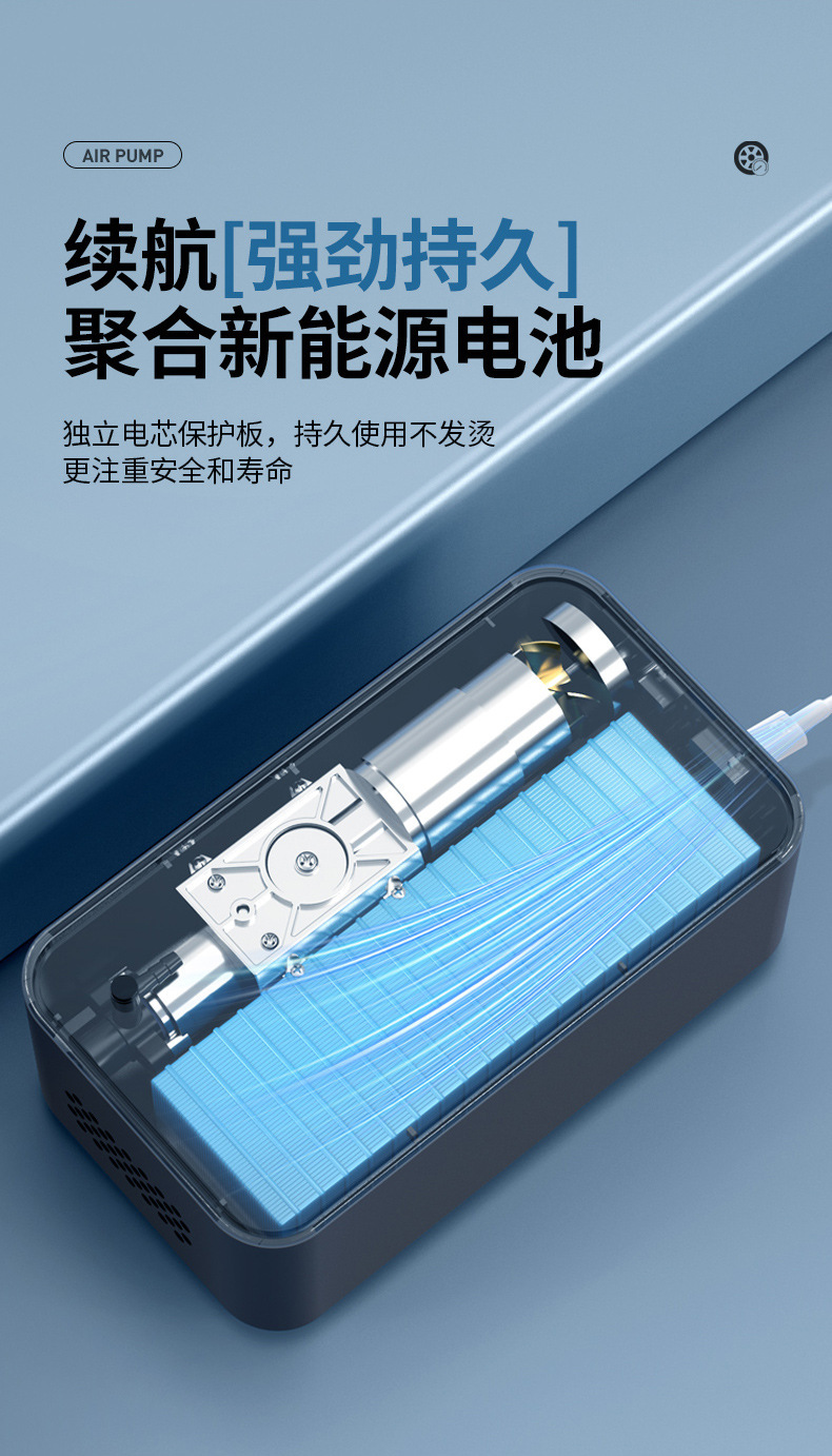 Car Air Pump Multi-Function Tire Basketball Bicycle Emergency Air Replenishment Smart Portable Wireless Digital Display Air Pump