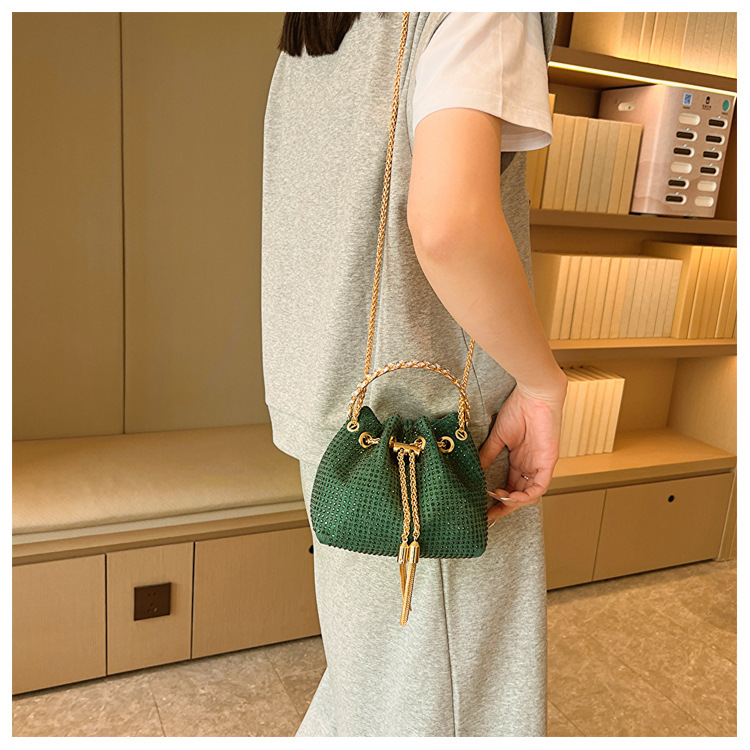270g Weight Polyester Lining Material Sewing Thread Fashion Element String Closure Type Single Shoulder Strap Strap Type Evening Bag Bags Type Party, Shopping Occasion Pu Leather Material Solid Color Pattern All Seasons Season Women's Gender Streetwear Style Bucket Shape Medium Size Women's Medium Pu Leather Solid Color Streetwear Sewing Thread Bucket String Evening Bag 10