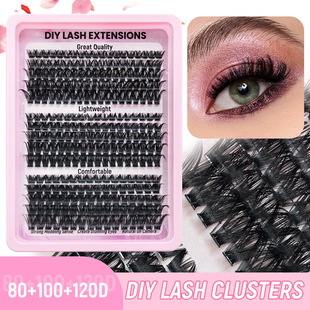 European and American Cross-Border Fox-Style False Eyelashes Large Bowl Holder Styling 100D Natural Hot-Melt Segmented Single-Cluster False Eyelashes
