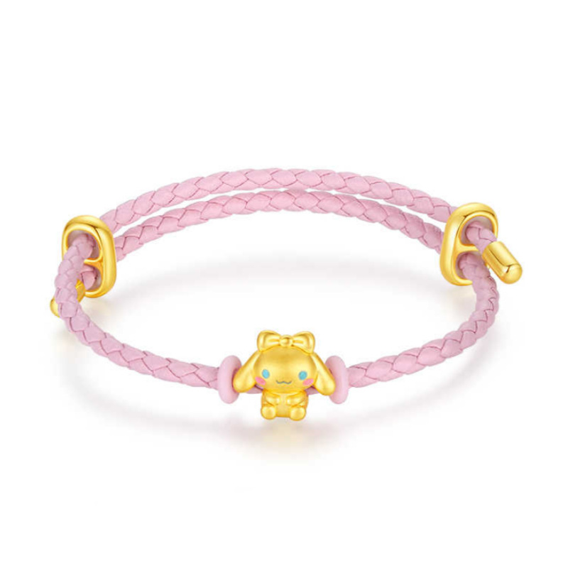 제이드 시나몬 개 + 핑크 가죽 로프 + 인증서 + 카운터 고급 포장