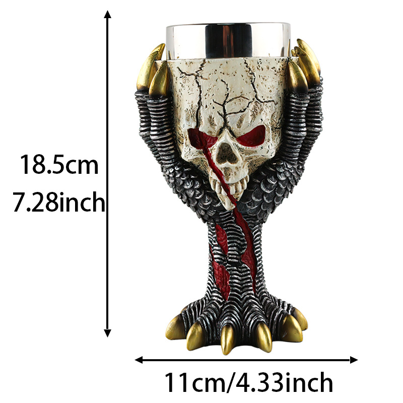  New Creative Resin Skull Beer Mug Home Tavern Desktop Decoration Halloween Gift Ornaments