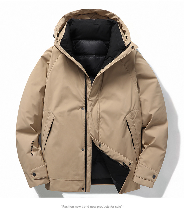 Piumino da uomo caldo e antivento ispessito con cappuccio, giacca da uomo nuova di marca di moda autunno e inverno_voghion.com