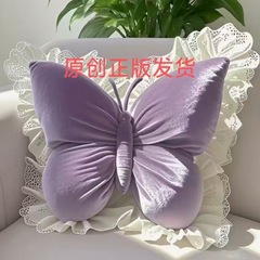 新款公主风柔软办公靠枕现代蕾丝蝴蝶结抱枕卧室沙发靠垫
