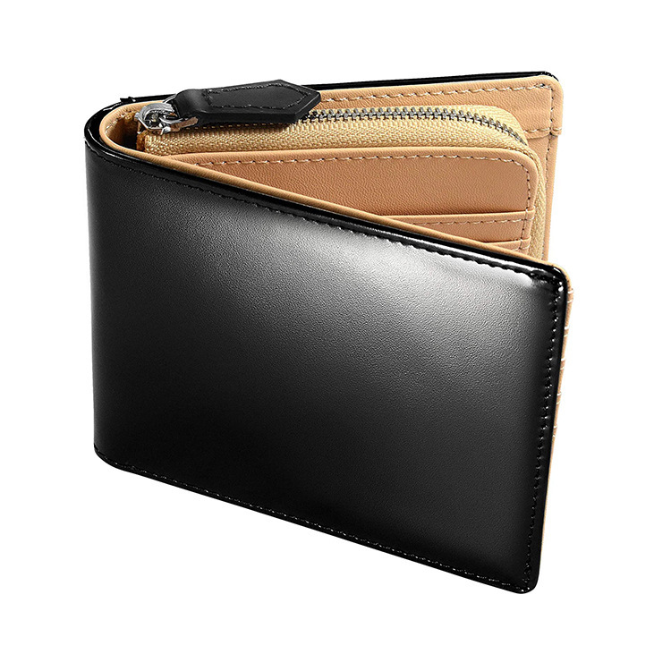 Japanese Amazon hot selling men's leather wallet imitation horse hip leather contrast color creative coin bag multifunctional wallet