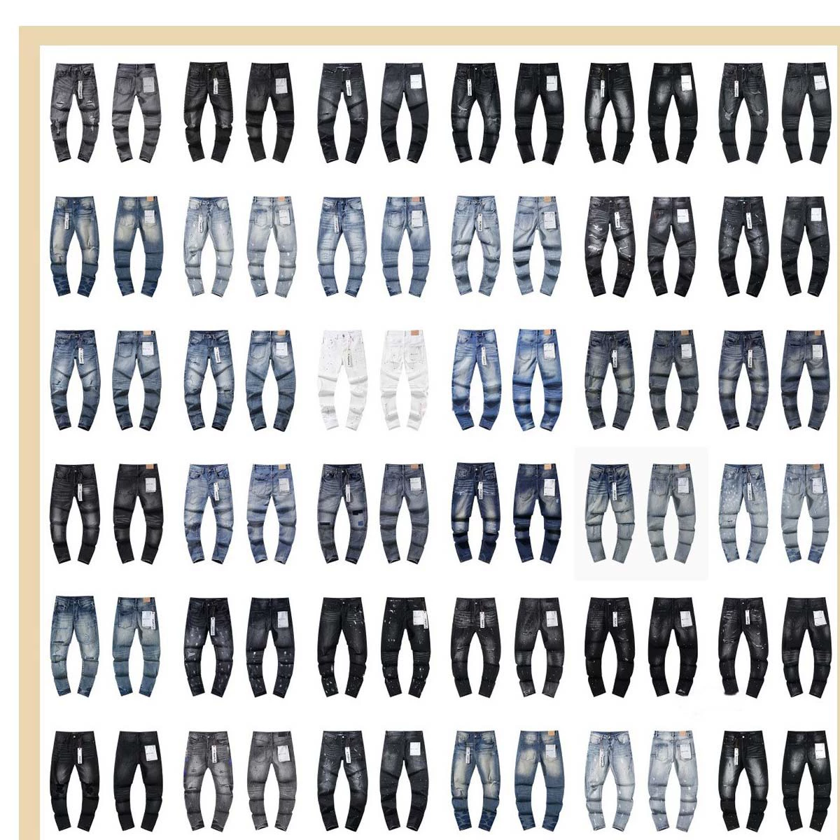 Трансграничные европейские и американские Vintage прямые джинсы jeans стирают старые ретро дыры