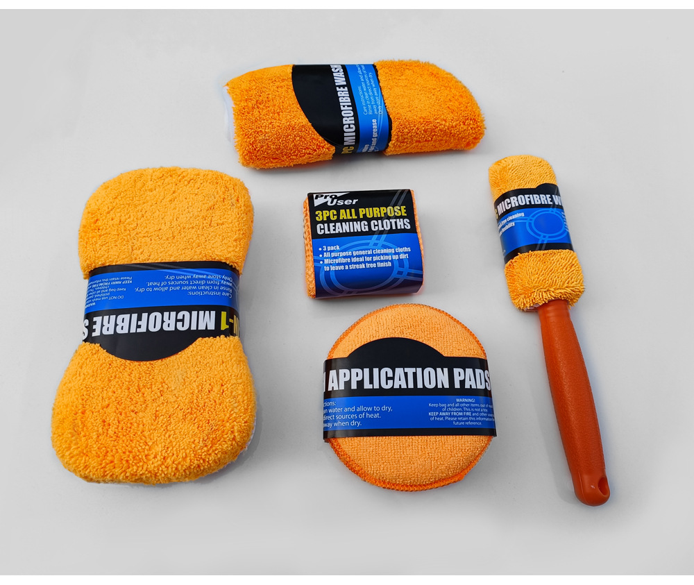 Car Cleaning 9-Piece Set Car Wipes Home Car Wash Gloves Car Wash Towel Rag Waxing Sponge Wheel Hub Brush