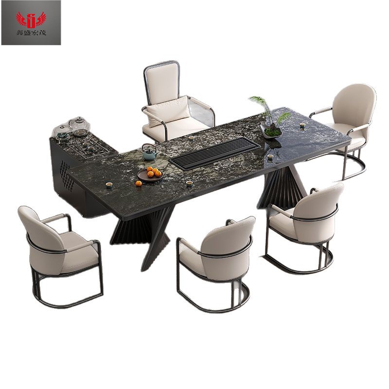 mesa de té de oficina de tabla grande mesa de té de tabla pequeña mesa de té de tabla de piedra de lujo mesa de té de tabla de roca combinación de balcón hervidor de agua integral