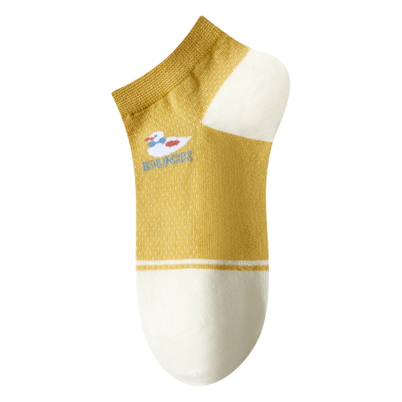 Little Yellow Duck nuevos calcetines de mujer Los calcetines Zhuji suministran primavera y verano desodorante absorbente de sudor calcetines de mujer Marea callejera barco Calcetines niñas