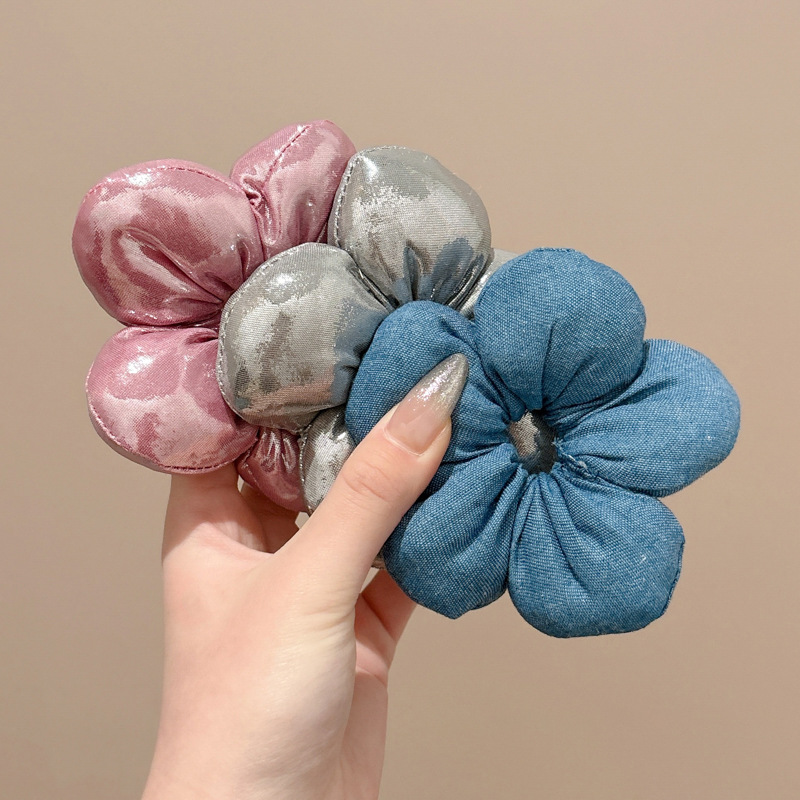 Flores para niños, lazo para el cabello del intestino grueso, niña pequeña, sin daño, cuerda para el cabello, cabeza de cola de caballo alta, tocado de cuerda, cabeza de bola, banda de goma, accesorio para el cabello