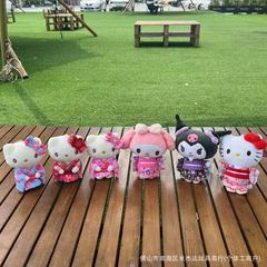 現物の日本のかわいい三麗欧の桜の着物のファスナーのクロミミティのぬいぐるみのペンダントのキーホルダーの飾り