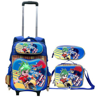 Children's Trolley Schoolbag Pupils with Wheels Schoolbag Trolley 3D Cartoon Hard Shell Schoolbag Three-Piece Set Factory Direct Supply
