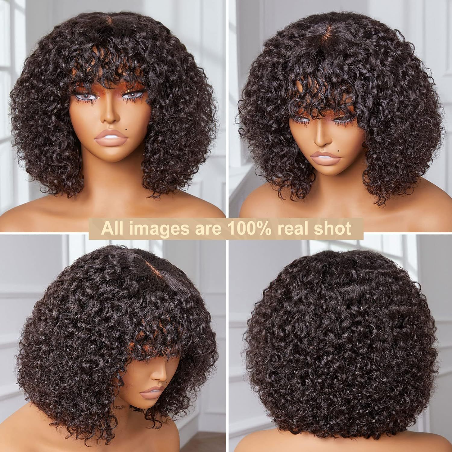 Women's Simple Style Holiday High Temperature Wire Air Bangs Short Curly Hair Wigs display picture 2