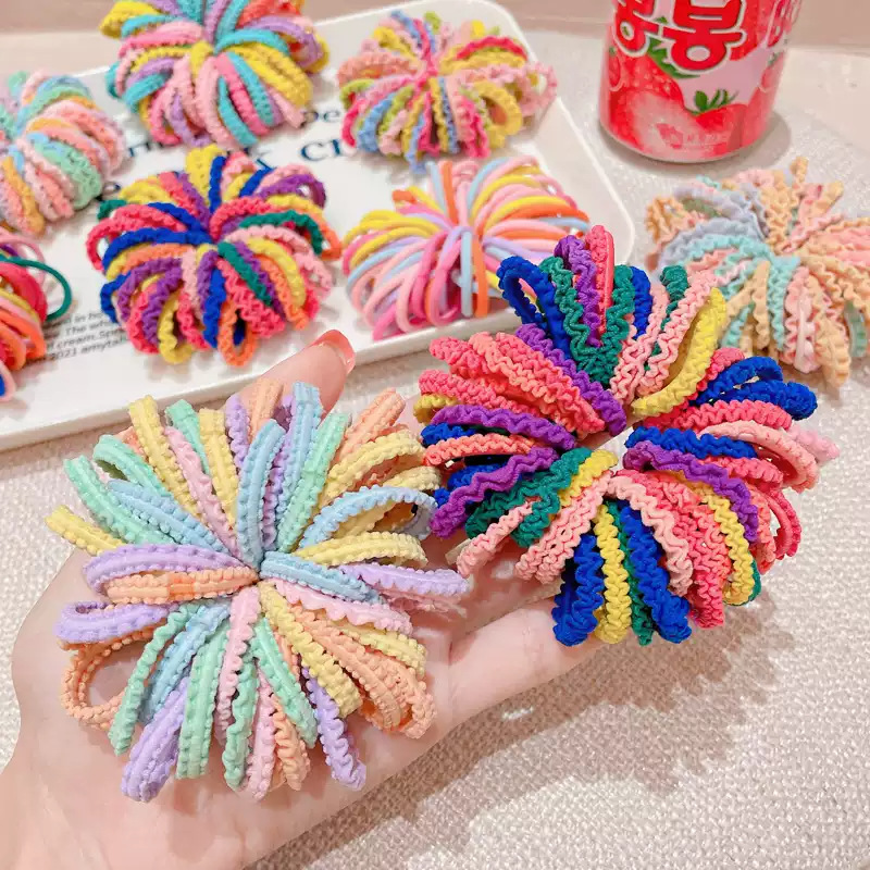 儿童彩色韩版花边编发头绳发饰 女童橡皮筋头饰裙边发圈发绳批发|undefined