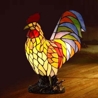 Factory direct sale Tiffany table lamp handmade art cock ornaments decorative table lamp features gift wholesale