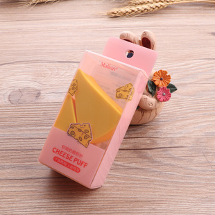Marian new soft cute cheese puff two pack wet and dry dual-use powder triangle fan puff 0076