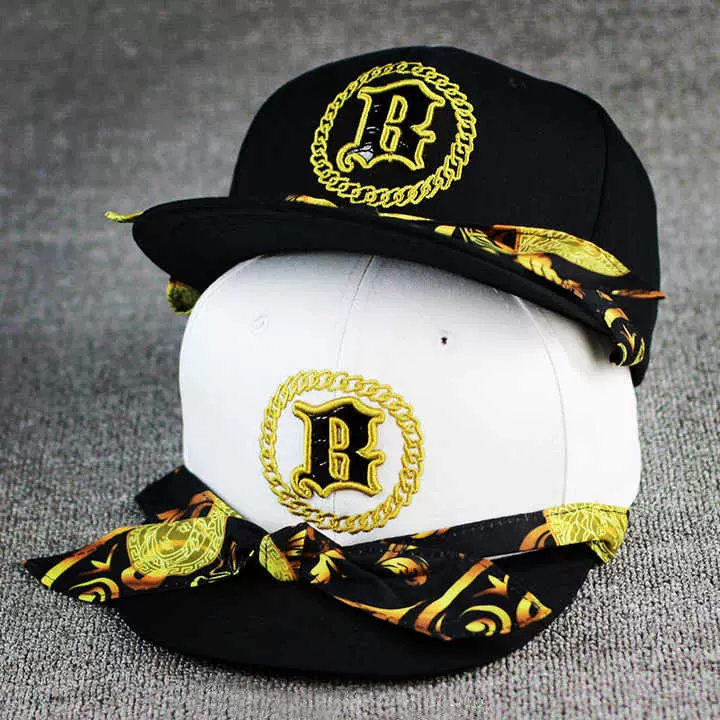 潮牌鸭舌帽平板嘻哈风定做logo街舞丝带儿童帽美式hiphop帽子男士