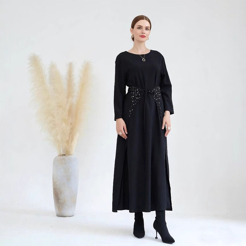 2025 Muslim Solid Color Dress Suit LR464_voghion.com