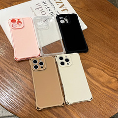 四角い転倒防止リンゴ16pro Max携帯ケースiphone16eソフトケース14/13/12全包素材適用