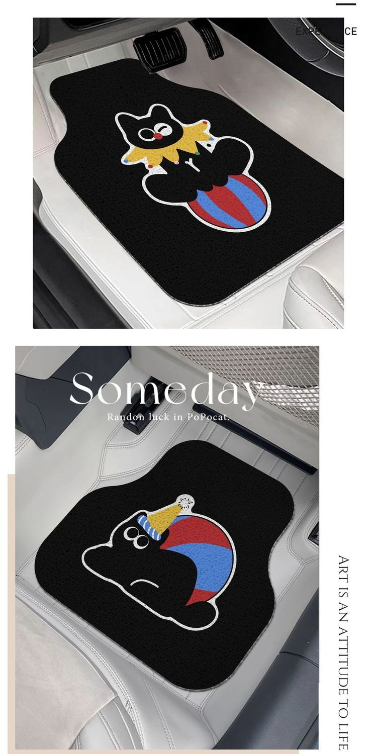 Dropshipping Cartoon Car Silk Loop Floor Mats Universal Cute Washable Anti-Dirt Single-Piece Car Mat