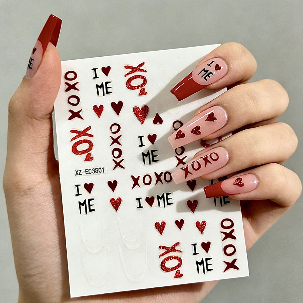 nail stickers for St. Valentine's Day