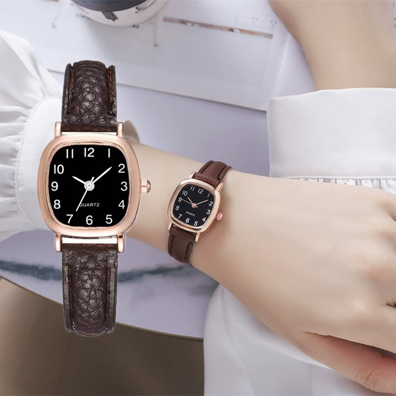 Cross-border Explosions Square Simple Women's Watch Scale Digital Belt Women's Quartz Watch Korean Watch Factory Hair