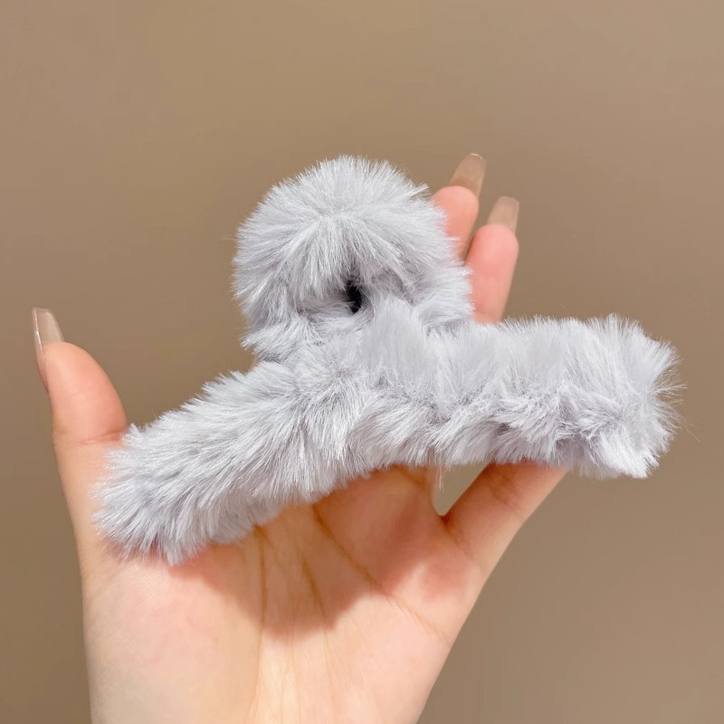 Otoño y invierno de tamaño grande clip de tiburón clip de pelo de peluche de alta calidad en la parte posterior de la cabeza clip de pelo de peluche clip de agarre