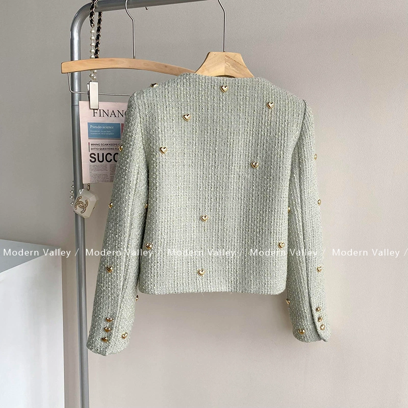 Короткая весенне-осенняя куртка, в стиле Chanel, 2023, премиум, оверсайз