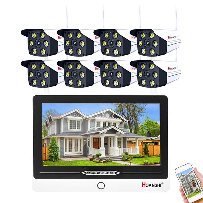 Graffiti wireless monitoring kit camera, full monitor set with screen, indoor and outdoor wifi camera export