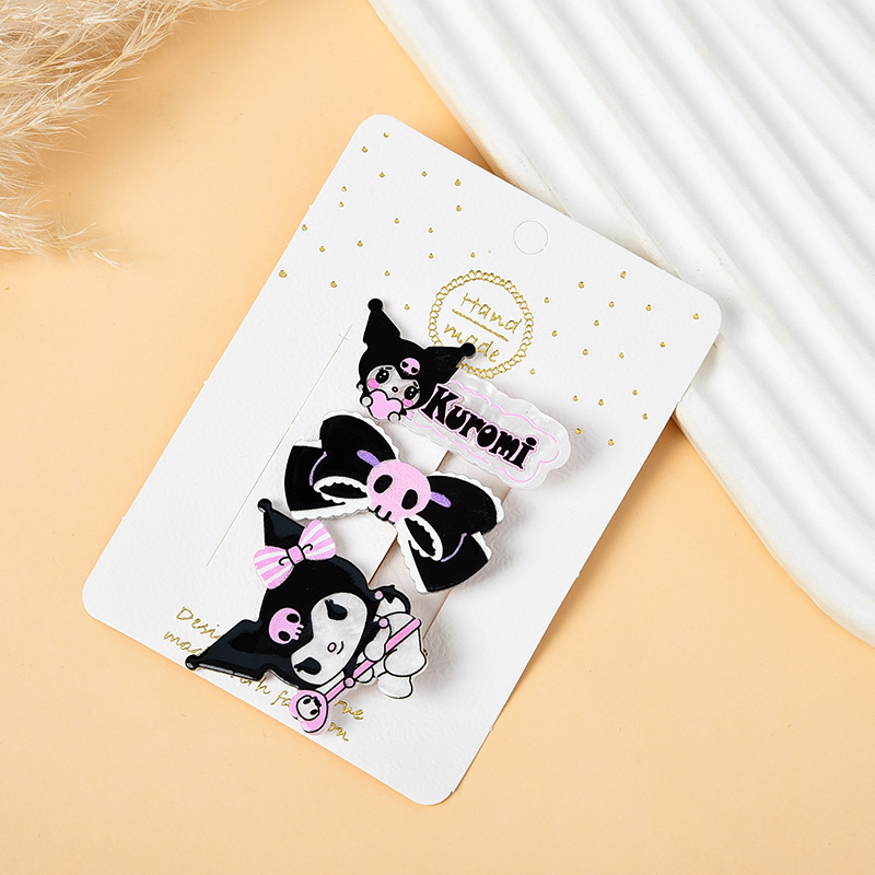 Sanrio nuevo estilo horquilla para niños lindo clip de flequillo de cabello roto de tres piezas clip de pico de pato de dibujos animados accesorios para el cabello de niña image 5