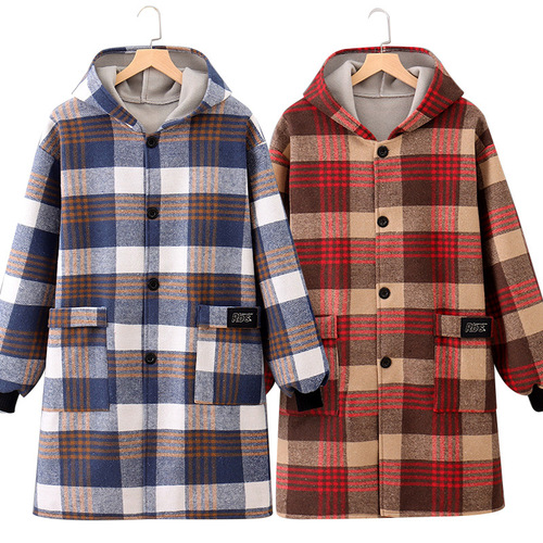 Women's New Fleece Lined Warm Jacket, Outerwear Stain-Proof Long Sleeve Apron, Durable Work Uniform for Office, Men's Overcoat