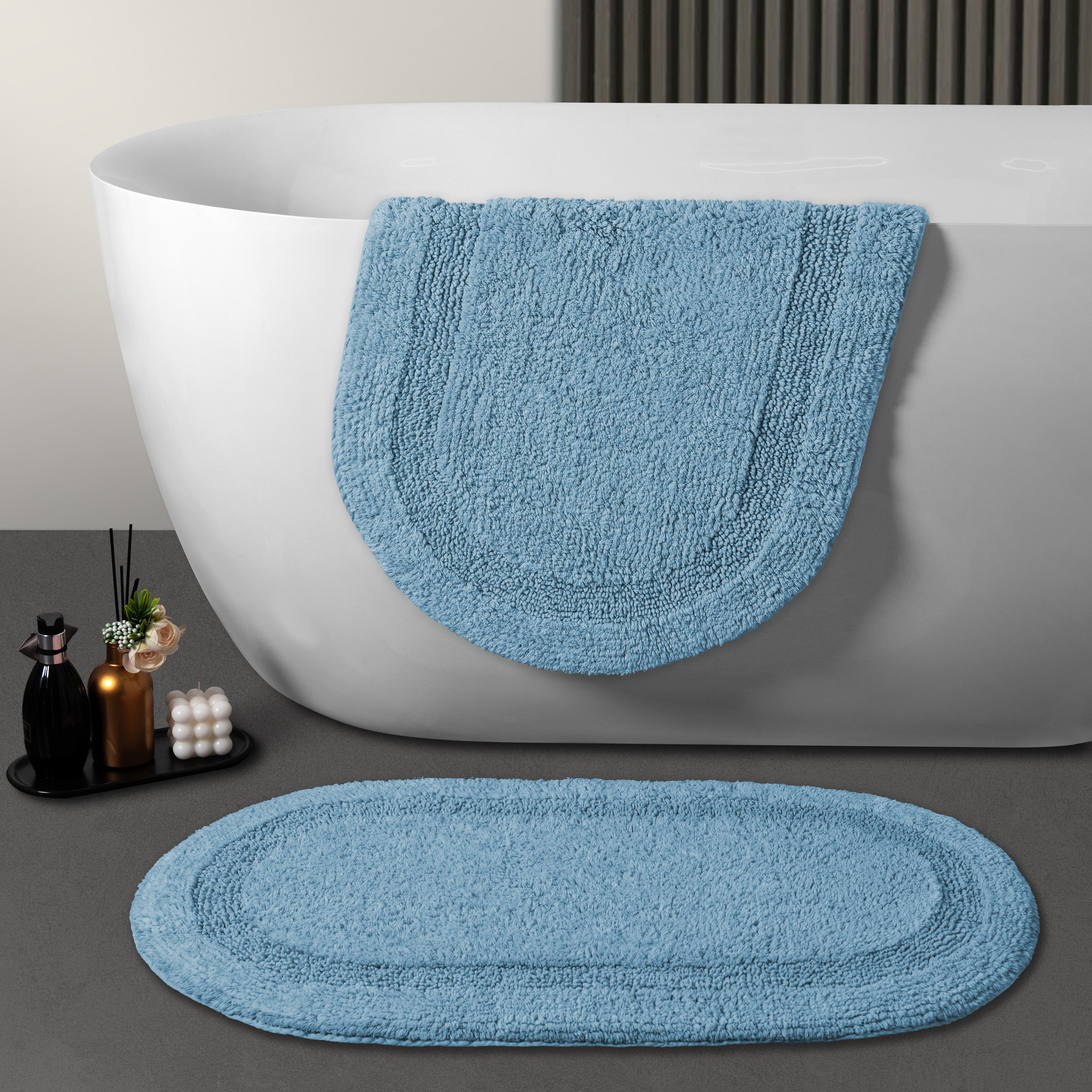 Hotel de alta gama alfombra de suelo de absorción de agua de algodón grueso puerta de inodoro antideslizante alfombra de suelo doméstica lavable a máquina