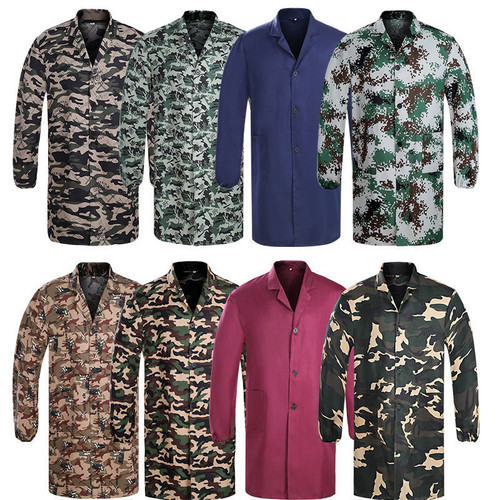 Workwear Coverall Adult Long-Sleeve Camouflage Work Uniform Men's Camouflage Gown Long-Style Blue Gown Labor Protection Clothing Moving Suit