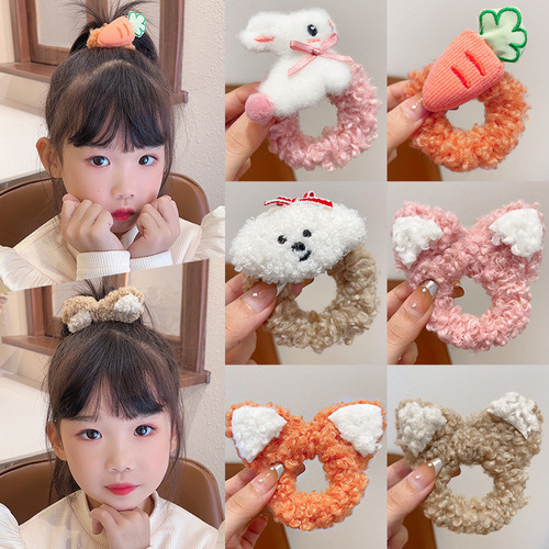Cat ear hairband headband for girls cute rabbit headband autumn and winter baby plush rubber band children cartoon hairband