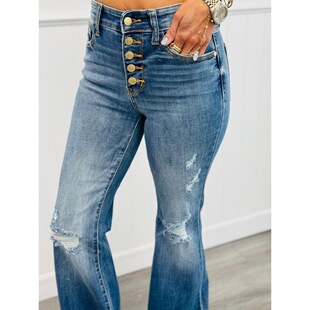 Q 34141 Retro High Waist Flared Jeans �͹Ÿ�������ѝ ��