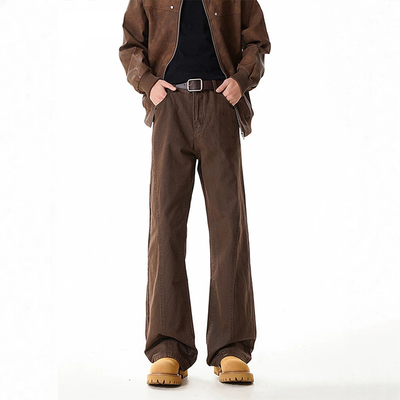 American retro straight-leg work pants for men and women, winter trendy brand cleanfit deconstructed couple's versatile casual long pants American retro straight-leg work pants for men and women, winter trendy brand cleanfit deconstructed couple's versatile casual long pants