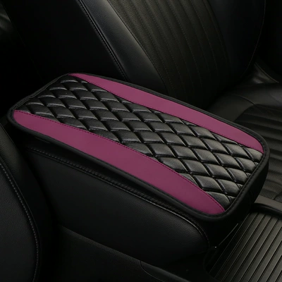 Armrest Cover Protective Pad, Armrest box pad - purple-black-rhombus