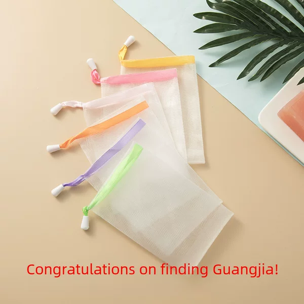 Factory direct double-layer handmade soap foaming net face cleanser soap foaming net bag soap bag wholesale