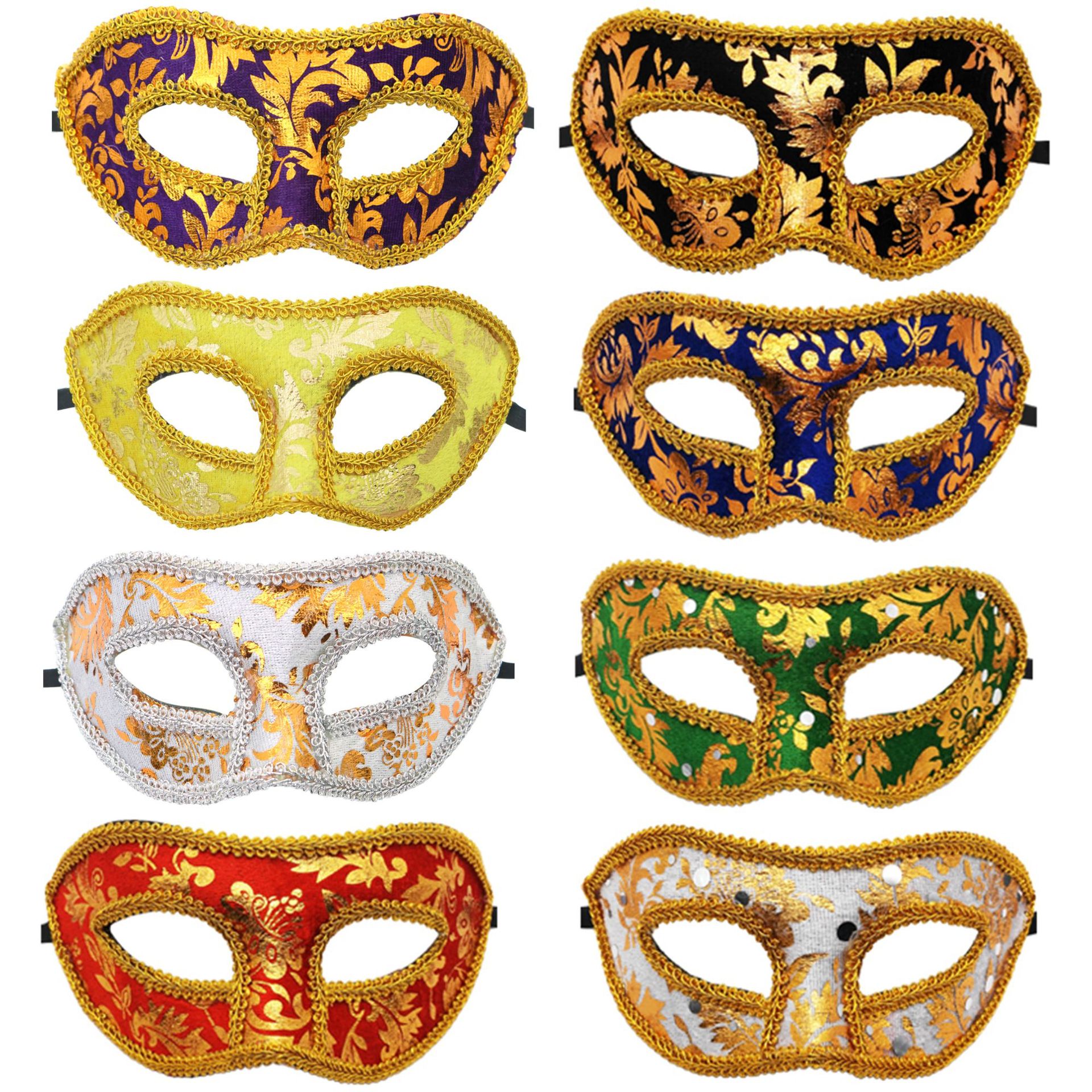 Amazon venta caliente máscara de jazz máscara de tela de lana cabeza plana máscara de borde para hombres suministros de vacaciones al por mayor