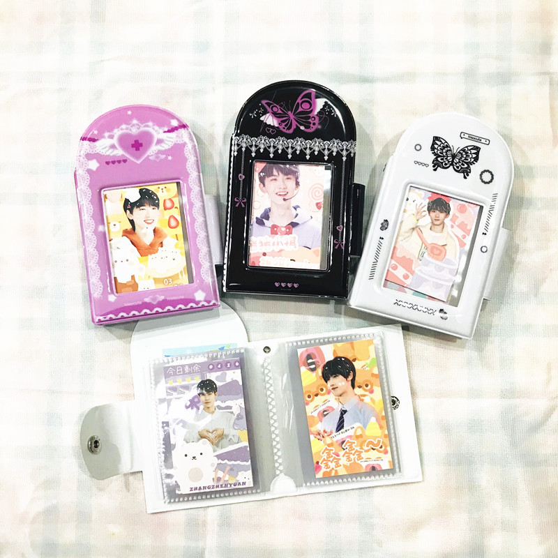 Ins Love Bean 소형 카드 표준 3 인치 원궁전 그리드, Arial 스타 카드, 러브 펜던트, 사진 앨범, 명함, 버튼 카드 앨범