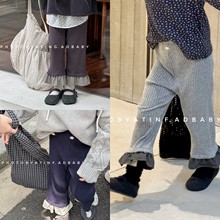 2025秋装湖州织里童装新款女童秋款花边打底裤喇叭裤儿童裤子6537